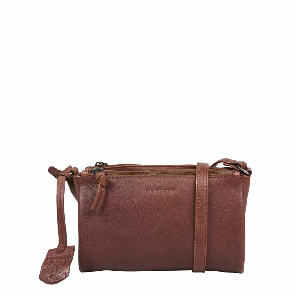 BURKELY Just Jolie Double Zip Crossbody Bag Bark Brown The Little Green Bag