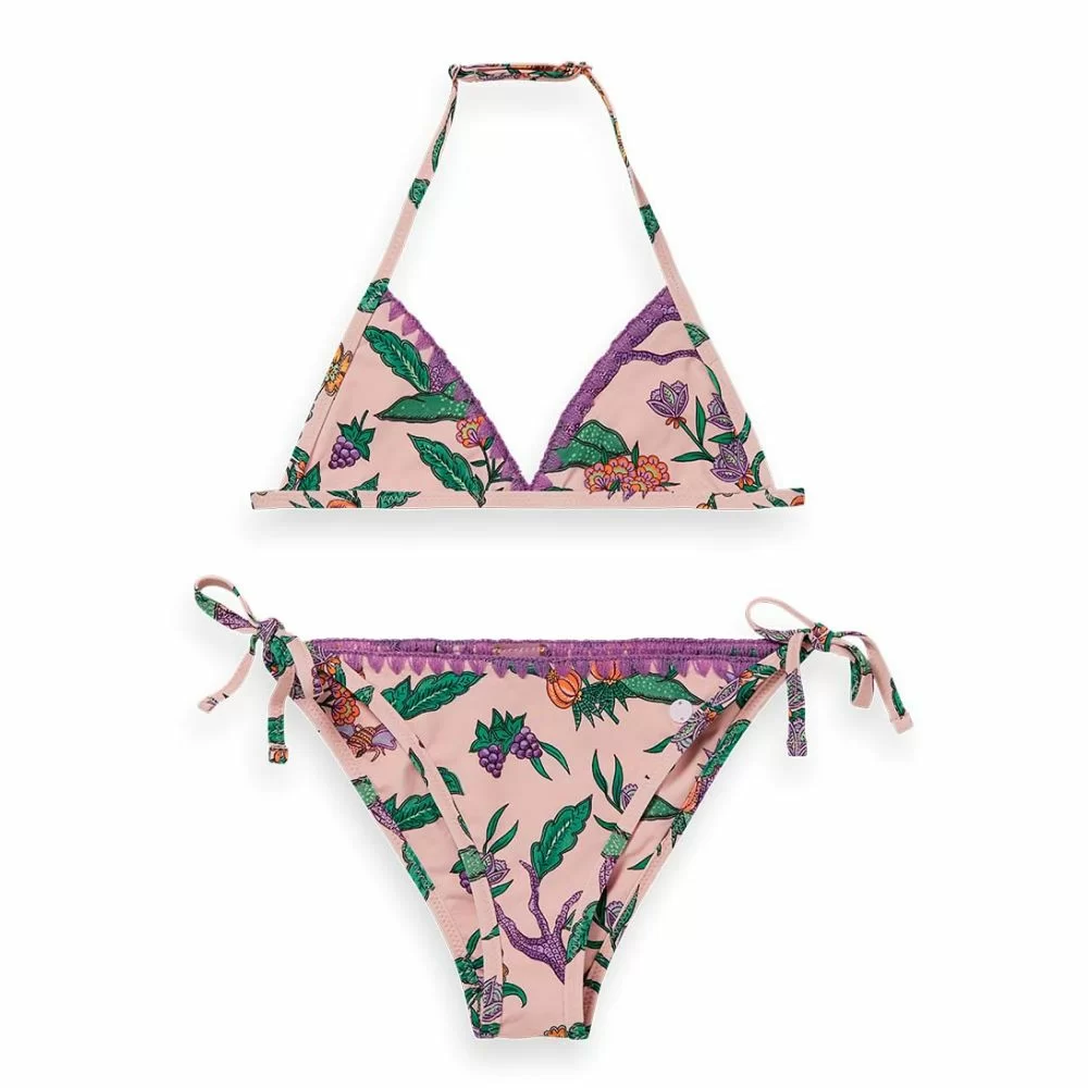 Scotch and Soda All Over Printed Crochet Edge Bikini Flower Garden The Little Green Bag