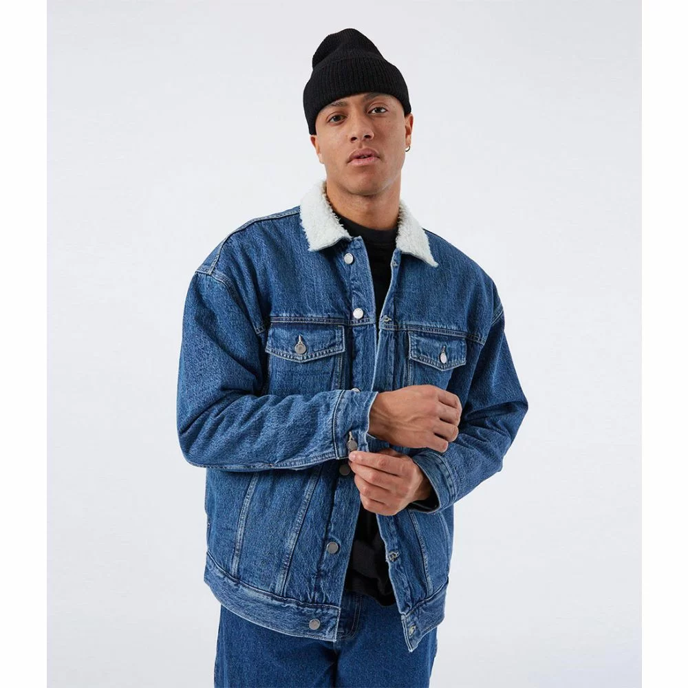 Denim pile jacket new arrivals