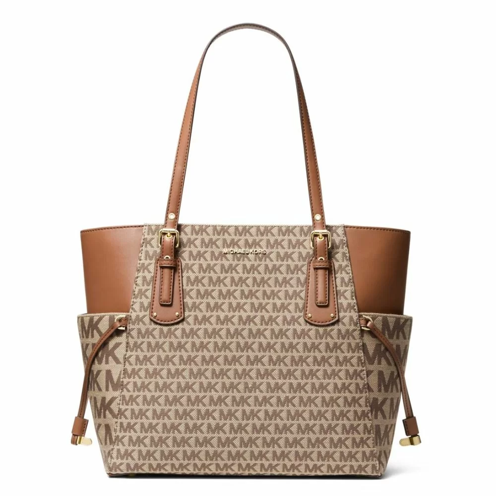Michael Kors Voyager EW Tote Beige Ebony The Little Green Bag
