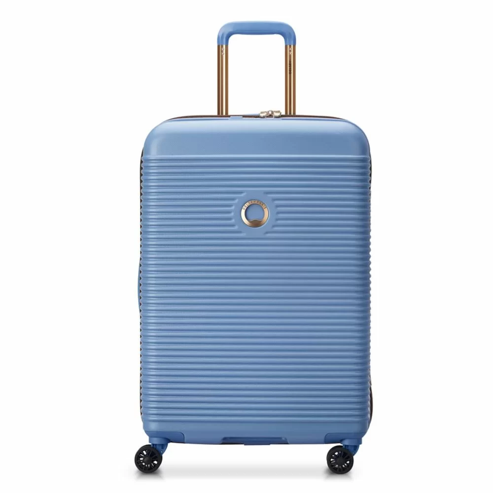 Delsey Freestyle 4 Double Wheels Trolley Case 67cm Blue Ciel The Little Green Bag