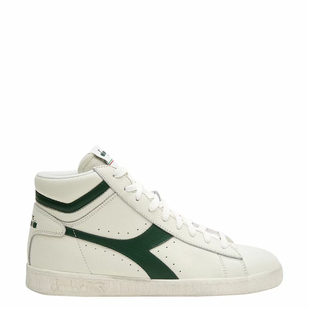Diadora Game L High Waxed White Fogliame The Little Green Bag