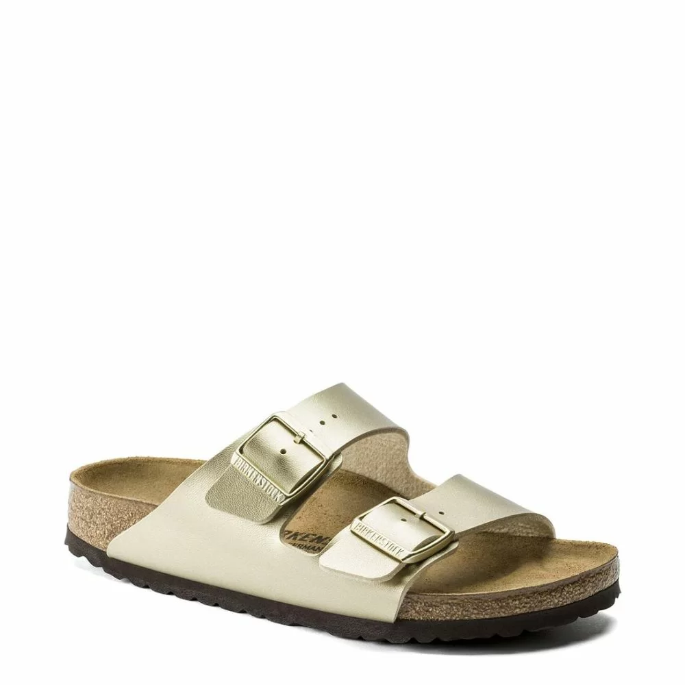 BIRKENSTOCK Arizona narrow Birko Flor Gold colored The Little Green Bag