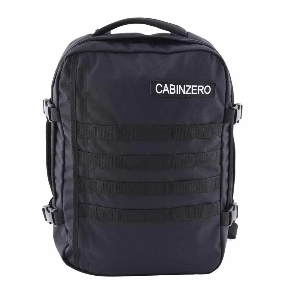 CabinZero Military 28L Cabin Backpack Absolute Black The Little Green Bag
