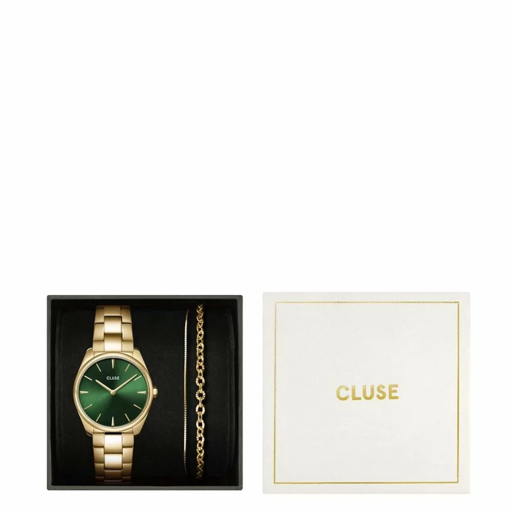 Gift Box Feroce Petite Steel Watch And Double Chain Bracelet