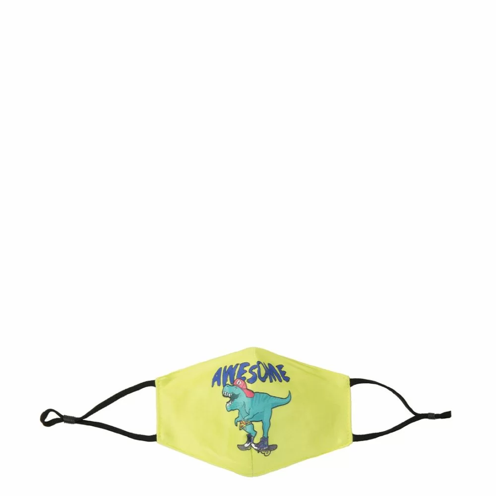 Cowboysbag Awesome Dino Mask Kids Apple Green The Little Green Bag