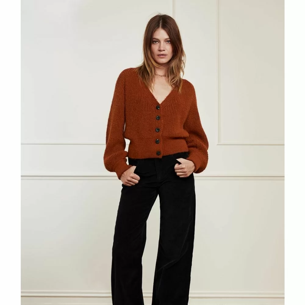 Cognac cardigan new arrivals
