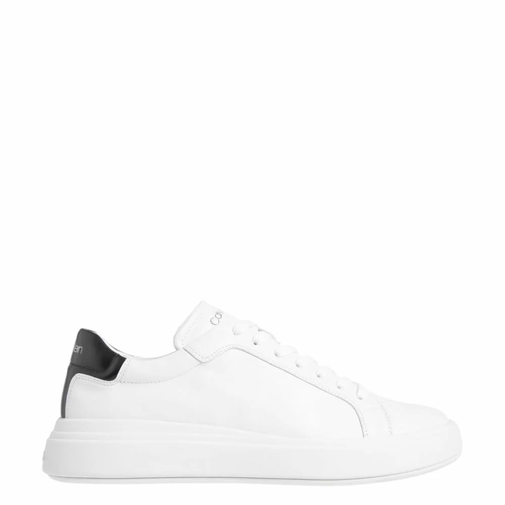 Calvin Klein Low Top Lace Up Leather White Black The Little Green Bag