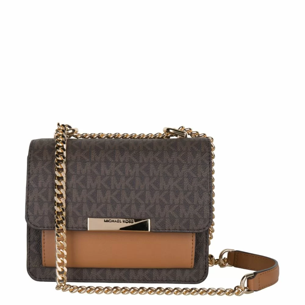 Michael Kors Jade Xs Gusset Crossbody brown acorn The Little