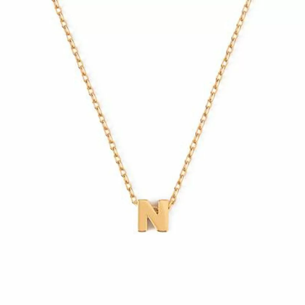 Orelia Necklace initial N Gold plated The Little Green Bag