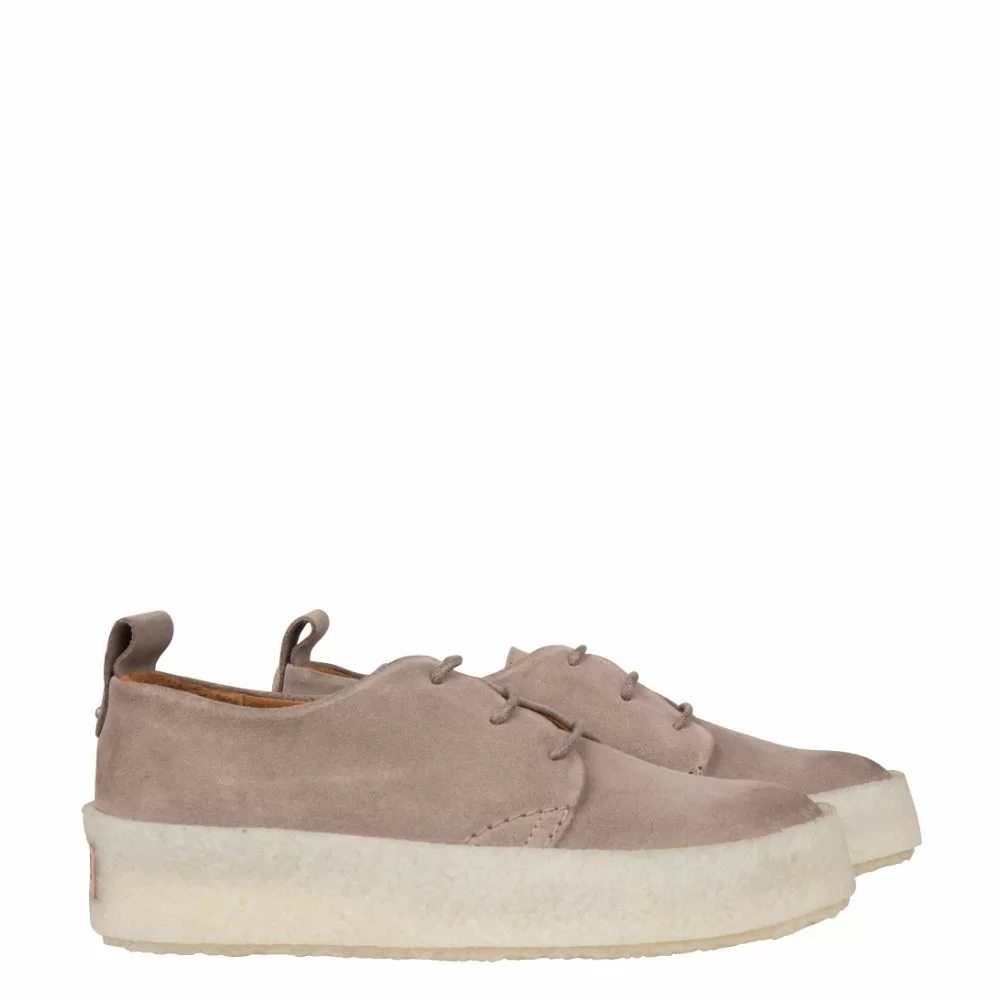 Shabbies Lace Up Shoe Suede Suede beige The Little Green Bag