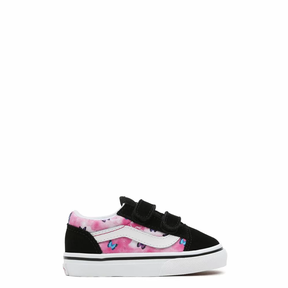 Vans TD Old Skool V Butterfly Dream Fuchsia Red True White The Little Green Bag