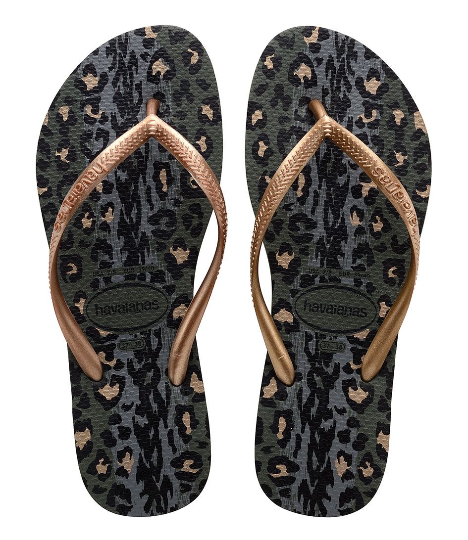 havaianas slim animals green olive