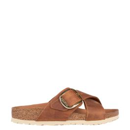 birkenstock siena natural leather vintage flower cognac