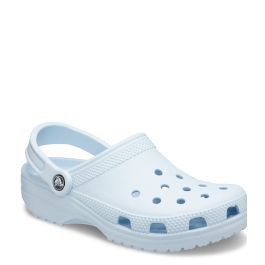 blue and white crocs