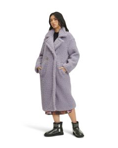 Long teddy coat grey store