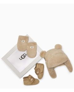 UGG Infants Bixbee And Hat And Mitten Set Blond | The Little Green