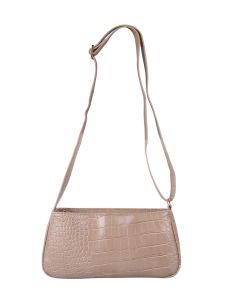 The Little Green Bag Baguette Bag Croco Nude The Little Green Bag