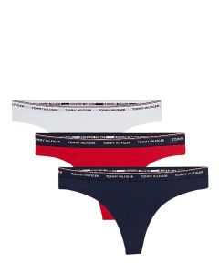 Tommy Hilfiger 3P Thong 3-Pack Tango Red/White/Navy Blazer