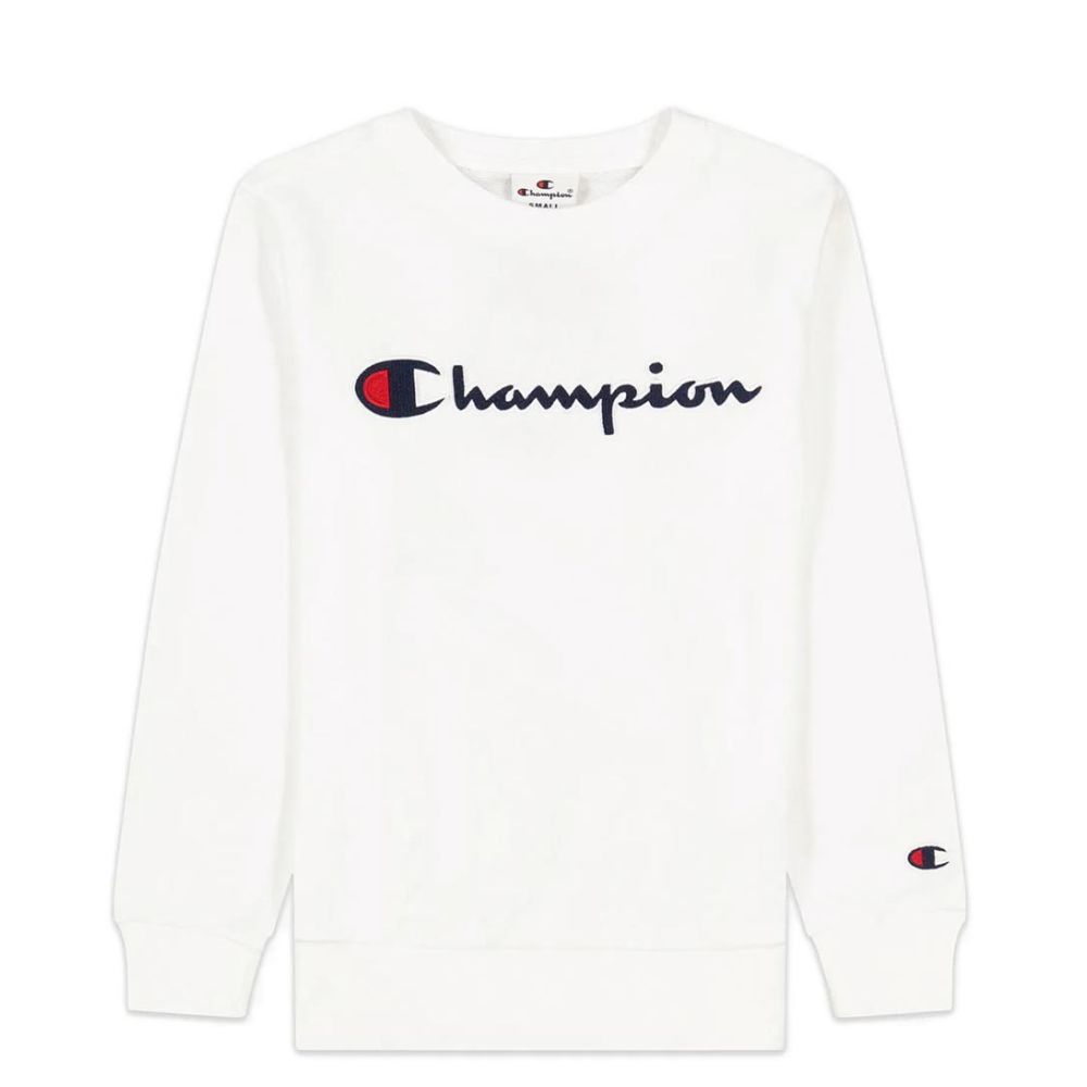 Champion Kids Crewneck Sweatshirt White The Little Green Bag