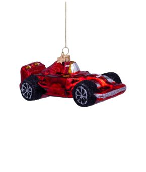Ornament glass racing car H10cm
