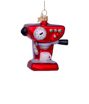 Ornament glass coffee machine H9cm