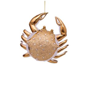 Ornament glass diamonds crab H9cm