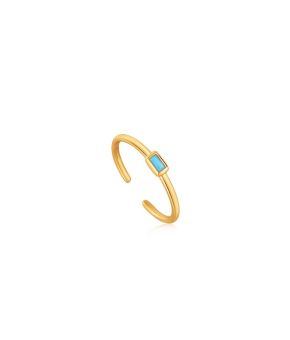 Turquoise Band Adjustable Ring