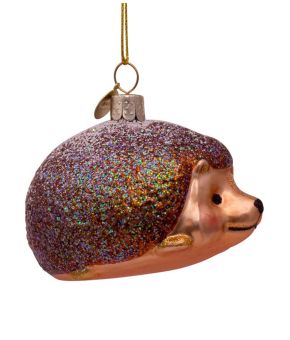 Ornament Glass Brown Hedgehog 6cm