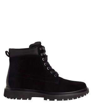 Calvin Klein Lug Mid Laceup Boot Hike Black The Little Green Bag