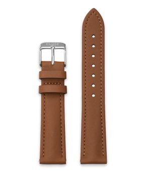 Strap 18 mm Leather Silver colored