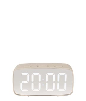 Alarm clock Silver Mirror LED oval
