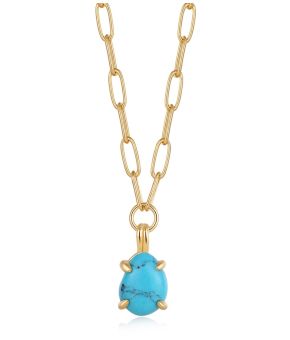 Chunky Chain Drop Pendant Necklace M