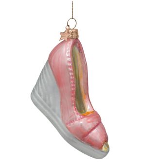 Ornament Glass Soft Pink Opal Wedge Heels 8cm