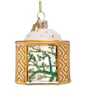 Ornament Glass Van Gogh Almond Blossom Gold Jar 10cm With Box